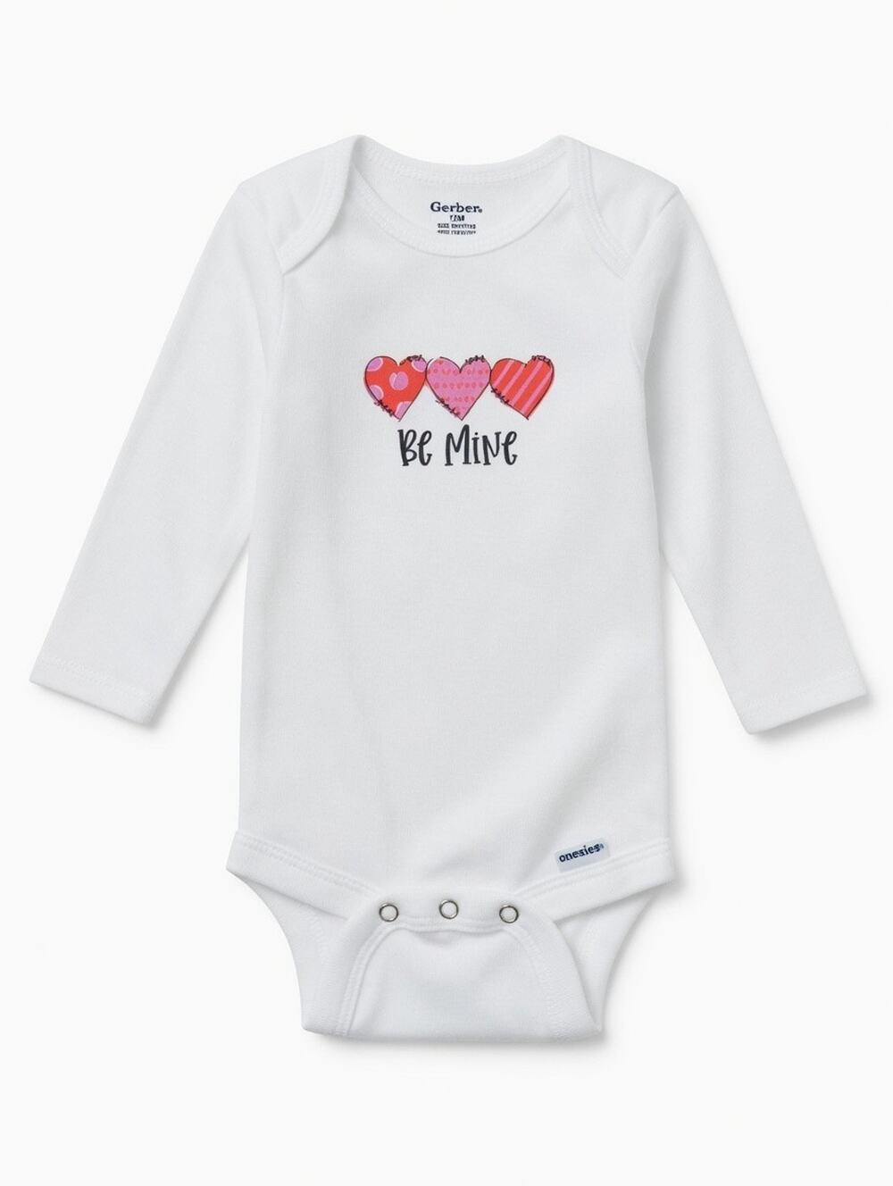 Gerber "Be Mine" Long-Sleeve Onesie – Size 12M